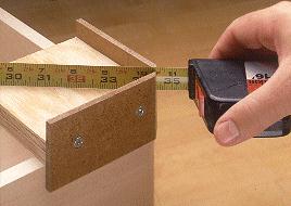 Tape holder for checking diagonals