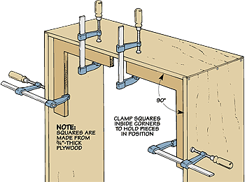 Plywood clamping squares