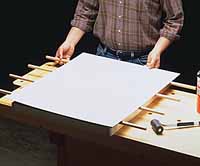 Laying dowels between the pieces